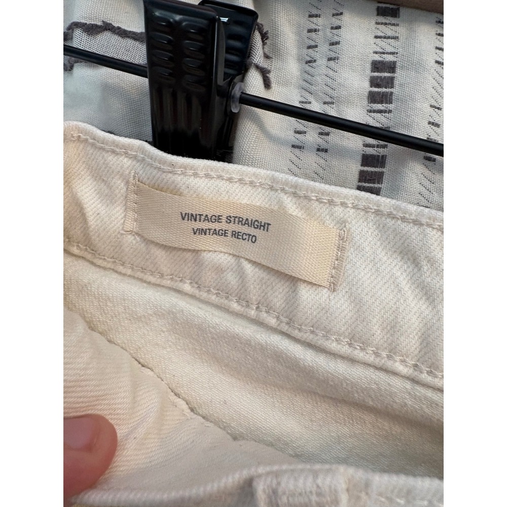 Universal Thread Women 00 S Cream Vintage Straight‎ Ripped High Rise Jeans - Picture 4 of 6